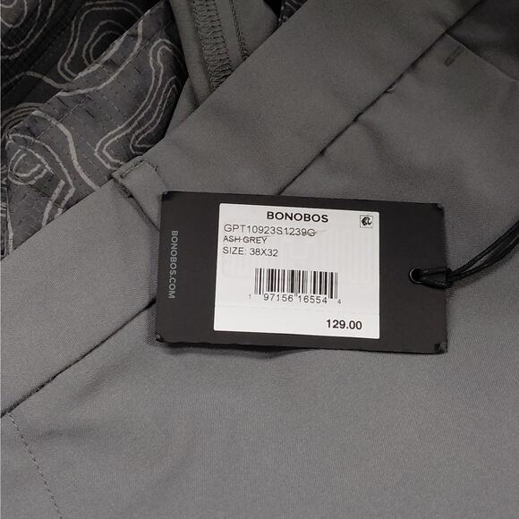 $129 NWT Bonobos Golf Pants 38x32 Slim Ash Grey Performance Athleisure Stretch - Picture 8 of 9